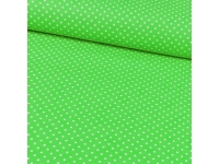 Tkanina bawełniana LIMONKOWY W BIAŁE GROSZKI 4MM- 140g/m²/160cm